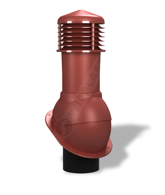 К52-4(красный)Вентвыход неизолированный D150  mm H 550 mm для гибкой (готовой)  и фальцевой кровли \Вирпласт\