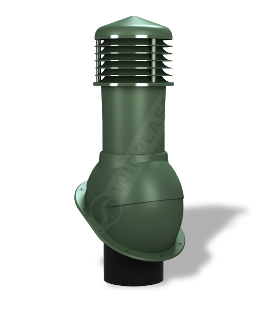 К52-5(зеленый)Вентвыход неизолированный D150  mm H 550 mm для гибкой (готовой)  и фальцевой кровли \Вирпласт\