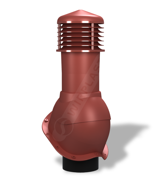 К53-4(красный)Вентвыход неизолированный с проходным элементом D150 mm H 550 mm для кровли из металлочерепицы\Вирпласт\