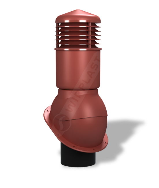 К54-4(красный)Вентвыход изолированный D150  mm H 550 mm для гибкой (готовой)  и фальцевой кровли \Вирпласт\