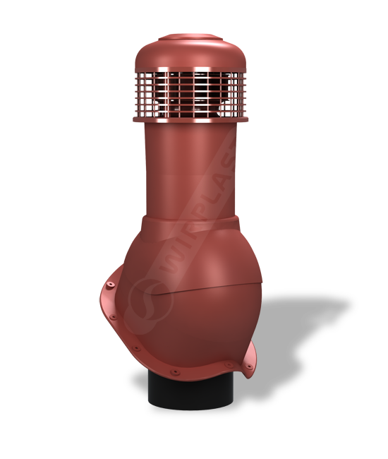 К65-4 Вентвыход (красный) роторный с проходным элементом D150мм H520 мм для кровли из металлочерепицы