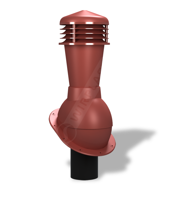 К88-4 Вентвыход красный D125\110 mm H500 mm  неизолированный (готовой) гибкая и фальцевая кровля